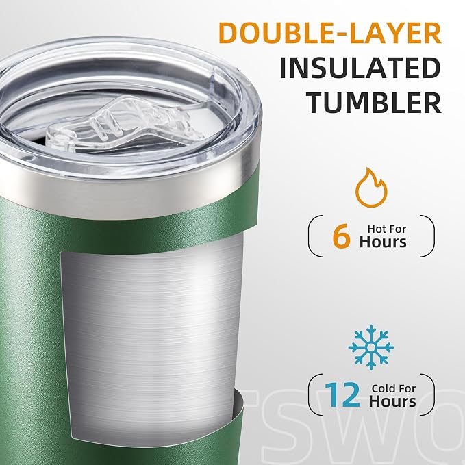 20 oz Tumbler with Lid Stainless Steel Insulated Tumblers, 1 Pack | Leak Proof - Image 2