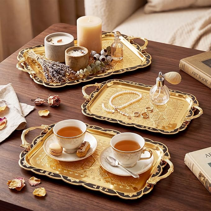3 Pack Metal Serving Trays - Image 6