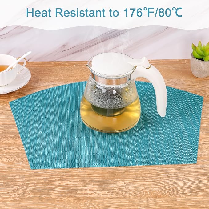 SHACOS Wedge Shape Placemats Set of 4 Round Table Placemats Heat Resistant - Image 7