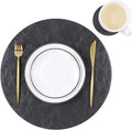 Set of 6 Embossed PU Leather Placemats, Waterproof Coffee Coasters, Kitchen by JOVONO