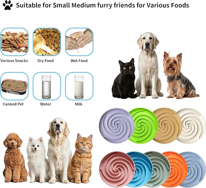 Bifeaw Slow Feeder Dog Bowls, Dishwasher Microwave Safe Silicone Puppy Puzzle - Image 3