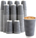 Clawsoff 90 Pack 16 oz Coffee Cups Disposable Insulated Paper Cup Gray | by BuyNow
