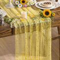 Artoid Mode Light Yellow Gold Gauze Table Runner 120 Inch 10FT, Glitter by ArtoidMode