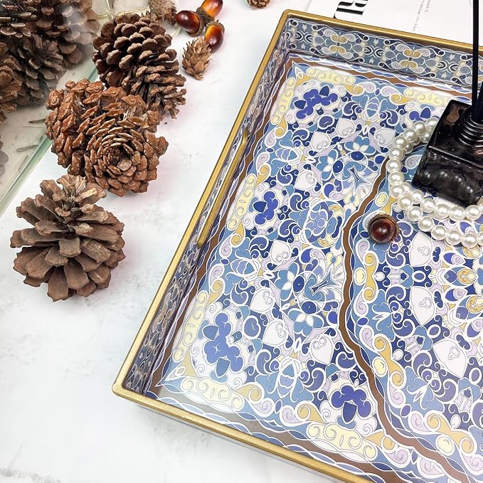 Blue Decorative Tray, Serving Tray - Image 6