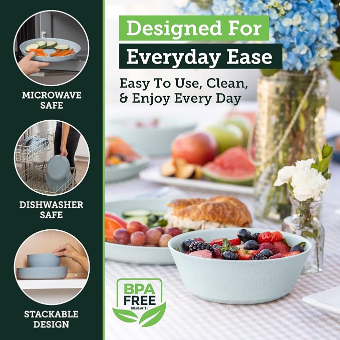 Grow Forward Premium Wheat Straw Plates and Bowls Sets - Image 4