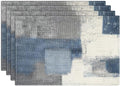 Emvency Farmhouse Placemats Set of 4, 12x18 Inch, Abstract Blue Grey | Abstract by Emvency