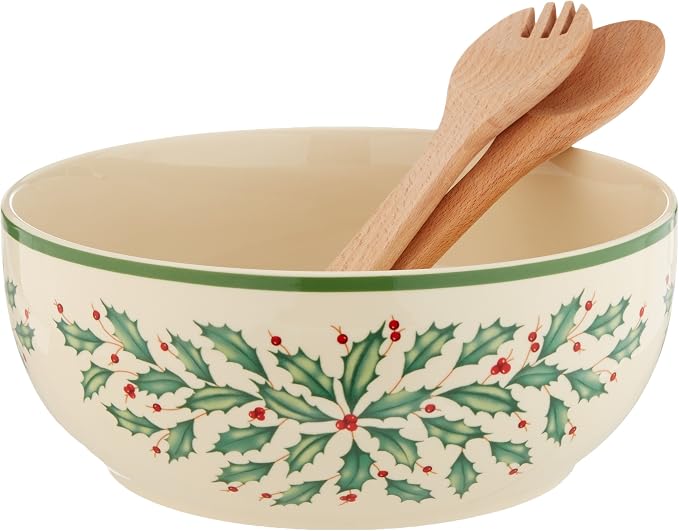 Lenox 853767 Holiday Salad Bowl & Servers, Christmas Hosting - Image 3