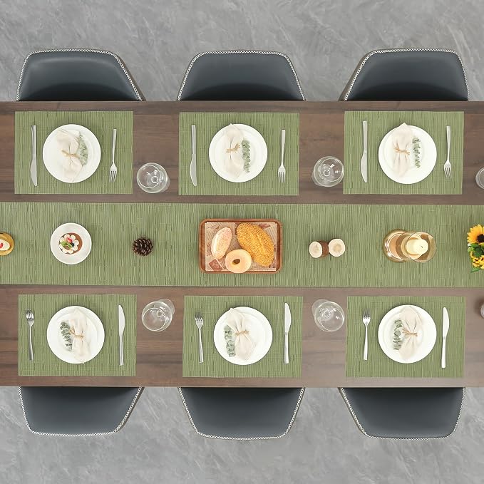 Myir JUN Placemats Set of 8 Kitchen and Dining Table Placemats | Vinyl - Image 6