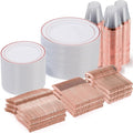 600 Pieces Rose Gold Disposable Plates by GoodLuck