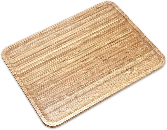 Bam&Boo Bamboo Serving Tray Natural Minimalist Rectangular Coffee, Decor by BamBoo