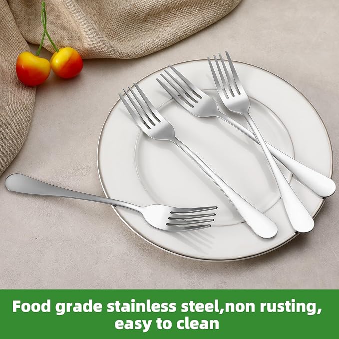 16 Piece Dinner Forks Set, Food-Grade Stainless Steel Forks Silverware - Image 3