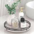 AMH 10-Inch Rustic Whitewashed Oak Lazy Susan Vanity Tray | Smooth rotating oak by AMH