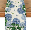 Artoid Mode Watercolor Hydrangea Summer Table Runner, Seasonal Spring Kitchen by ArtoidMode
