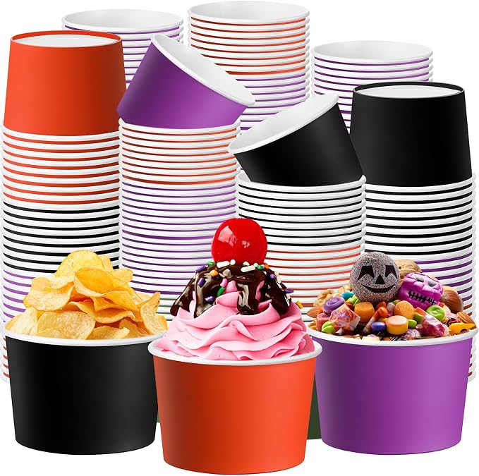 Jingmore Paper Ice Cream Cups 9oz Colored Disposable Dessert Bowls by Jingmore