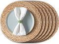 Aofmee 13.8 inch Round Woven Placemats Set of 6, Boho Rattan Place Mats by Aofmee