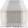 DII Dobby Stripe Table Runner, 13x108 Cool Gray & Cream Background | Woven by DII