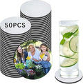 50 PCS Sublimation Coasters Blanks Bulk, 4x4 Inch Round Blank Cup Mat Rubber by ORJ