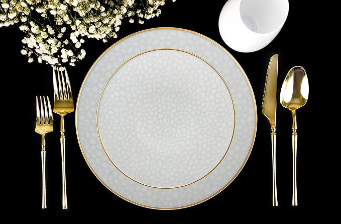 PLASTICPRO 128 Piece Combo Plates Set includes 64-7'' inch Plates & 64-10'' - Image 4