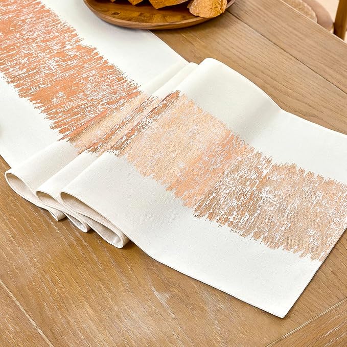 Metallic Style Rose Gold Table Runner, Table Runners 72 Inches Long | Cotton - Image 5
