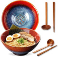 8 Inch Ceramic Ramen Bowl Set of 2, 40oz Japanese Bowls by ArtifexCeram