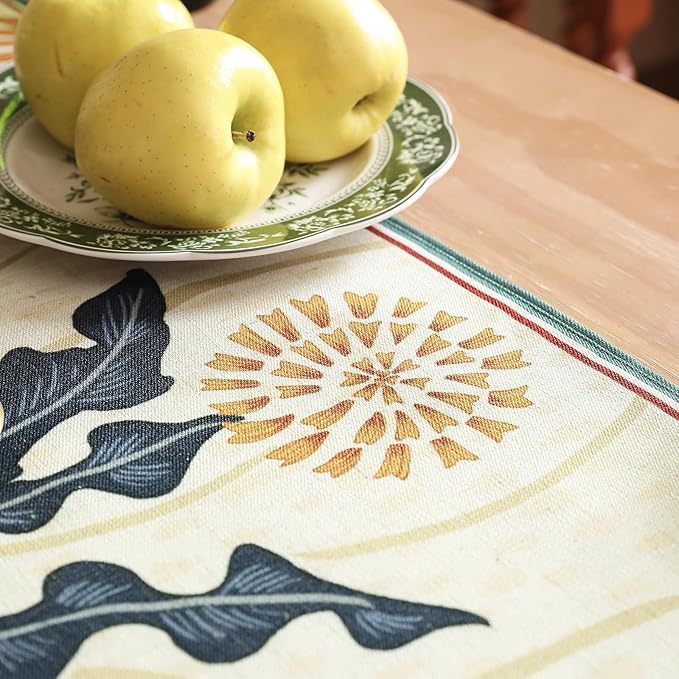 bilin gaier Designer French Linen Extra Long Table Runner, Floral Pattern - Image 8