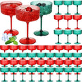 Jingmore 48 Pcs Ribbed Martini Glasses 10 oz Disposable Plastic Vintage Ribbed by Jingmore