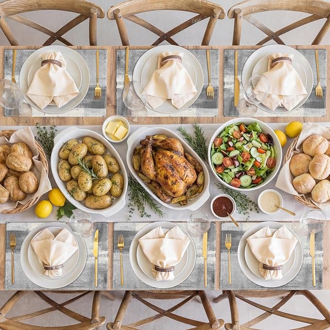Emvency Farmhouse Placemats Set of 6, 12x18 Inch - Image 6