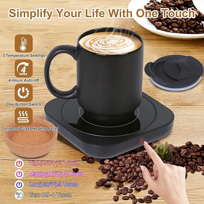 Coffee Mug Warmer & Mug Set for Desk, Electric Coffee Cup Warmer - Image 3