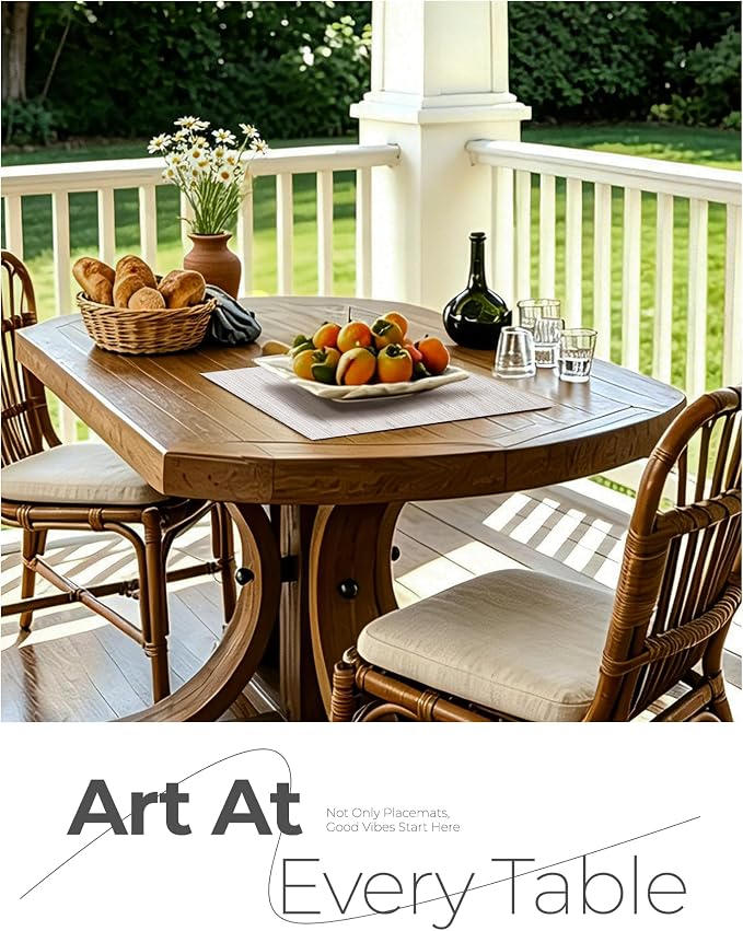 Leetaltree Pale Beige Placemats Set of 12 - Image 8