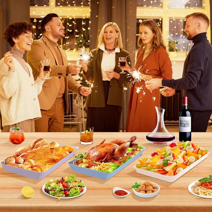 WOWBOX 6 pcs Serving Tray for Entertaining, Serving Platters for Snacks - Image 5