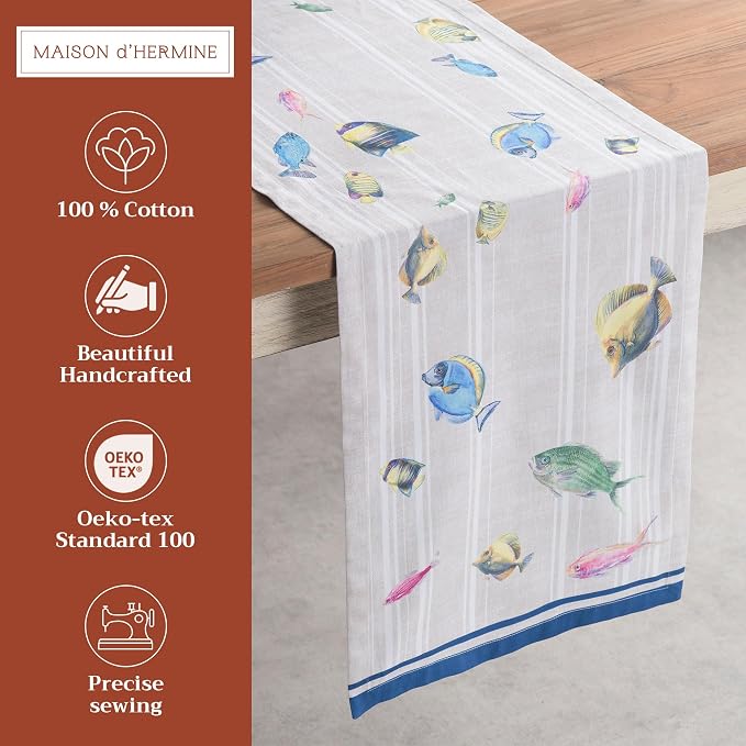 Maison d' Hermine Table Runner 100% Cotton 14.50" x 108" | Table Runners 108 - Image 2