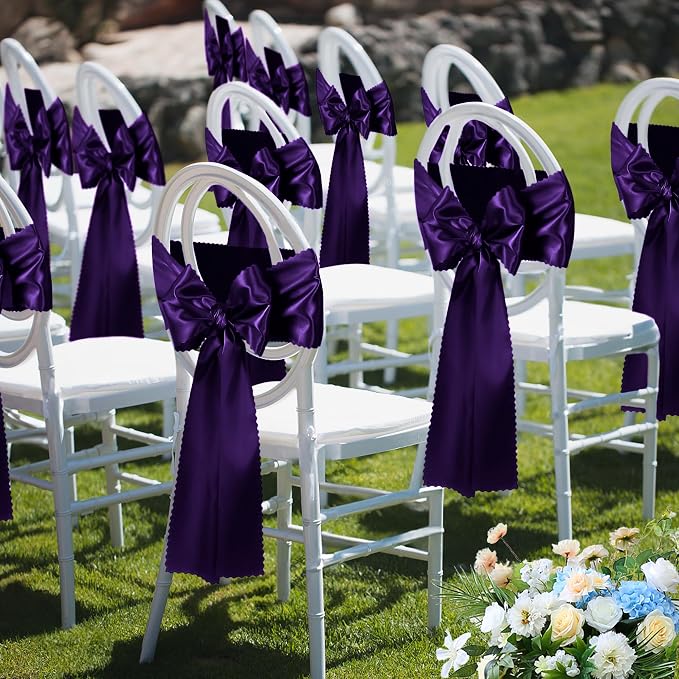 VACVELT Purple Satin Table Runners, 12x72 Inch, 2 Pack, Scalloped Edge | Silky - Image 9