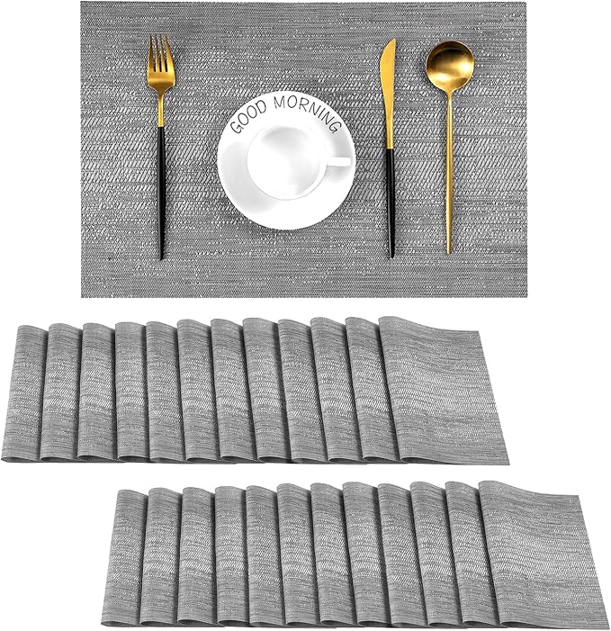 Leetaltree Grey Placemats, Heat Resistant Non-Slip Place mats by Leetaltree-ArtatEveryTable