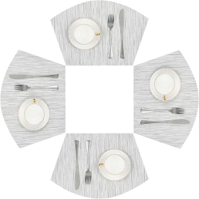 SHACOS Small Round Table Placemats Wedge Placemat Set of 4 Non Slip Heat by SHACOS