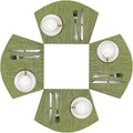 SHACOS PVC Woven Vinyl Wedge Placemats Set of 4 Round Table Placemats Wipe by SHACOS