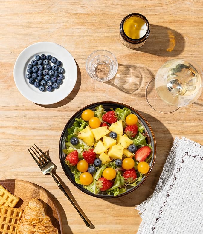 7.5" Ceramic Pasta Bowls Set of 4, Salad Bowls | Versatile Serving Bowls - Image 4