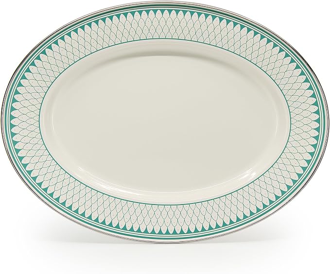 Golden Rabbit Enamelware Oval Platter, 12 x 16in, Aegean Sevilla | 12 x 16in by GoldenRabbitEnamelware