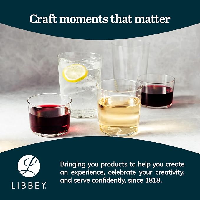 Libbey Café Rocks Glasses Set of 8, Dishwasher Safe Modern Cocktail Glasses - Image 6