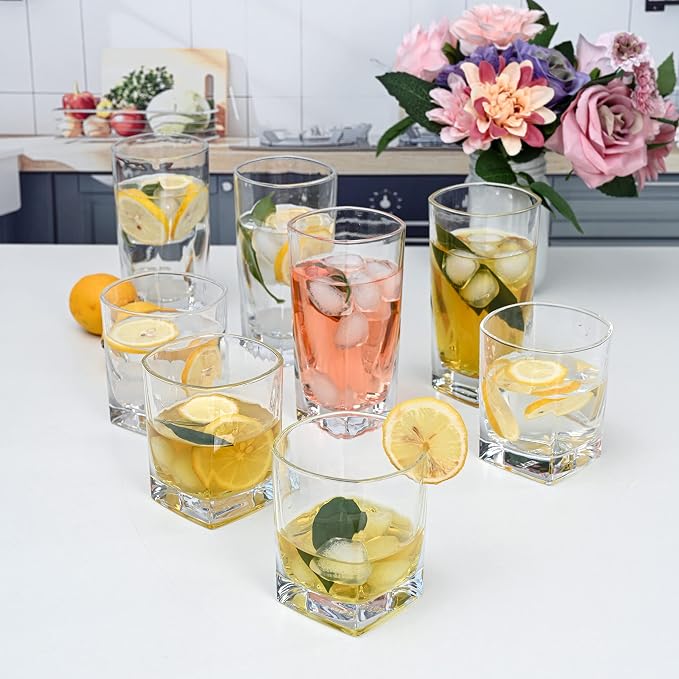Le'raze Collins Everyday Drinking Glasses Set of 16 Drinkware Kitchen Glasses - Image 7