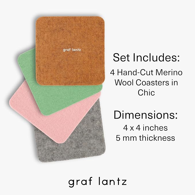 Graf Lantz - Bierfilzl Merino Wool Square Coasters Set of 4 - Chic - Absorbs - Image 4