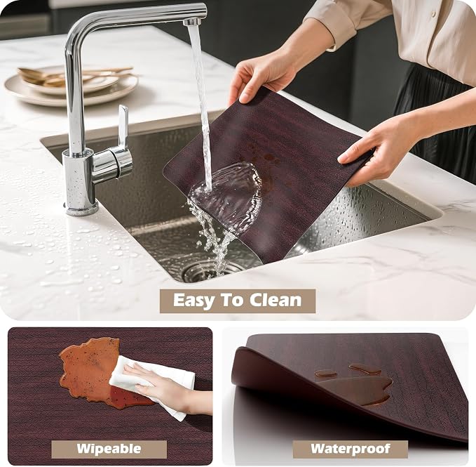 Aofmee Faux Leather Placemats Set of 6 - Image 3