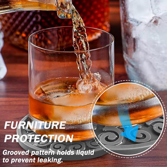 Silicone Coasters for Drinks, Resistant Reusable Drink Coasters-Great Gift for - Image 4