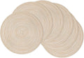 SHACOS 15 inch Round Placemats Set of 6, Cotton Polyester Woven Braided Place by SHACOS