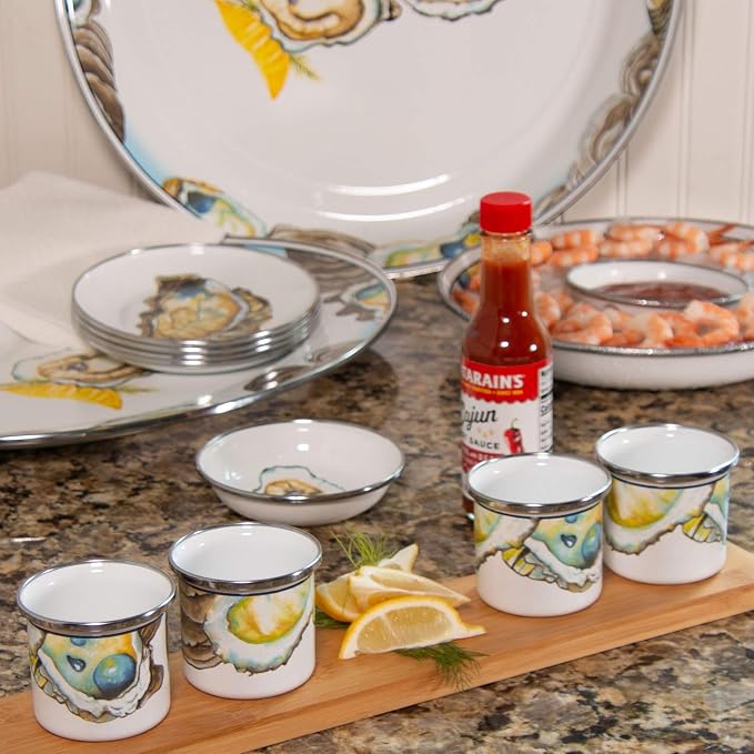 Golden Rabbit Enamelware Oval Platter, 12 x 16in, Oyster | 12 x 16in - Image 4