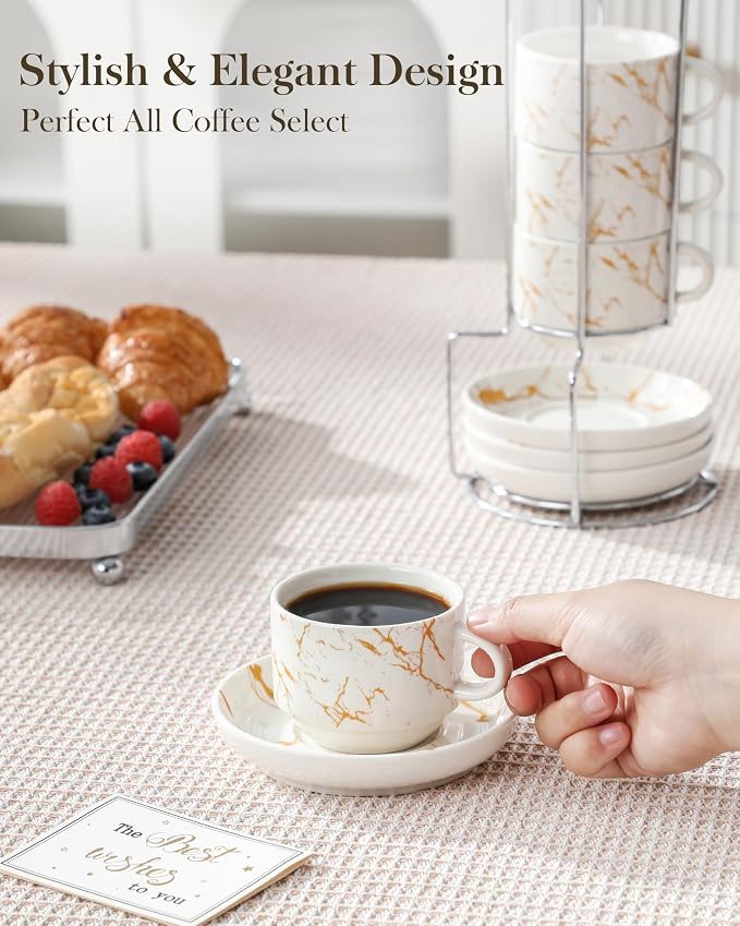 MALACASA 4 OZ Porcelain Espresso Cups - Image 5