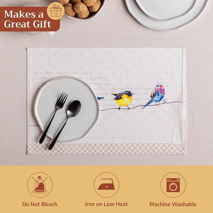 Maison d' Hermine Placemats Set of 4 Reusable 100% Cotton | Cloth Place Mats - Image 5