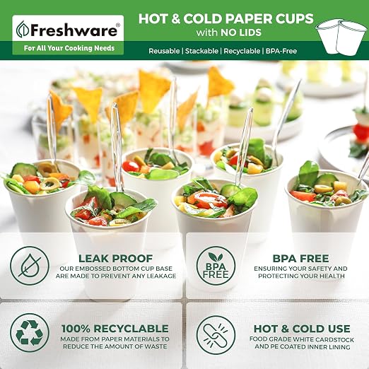 Freshware Coffee Cups 4 oz Disposable Paper Cups - Image 7