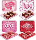 Vesici 4 Pack Valentine's Day Melamine Serving Trays, 13x10 Large Rectangular by Vesici