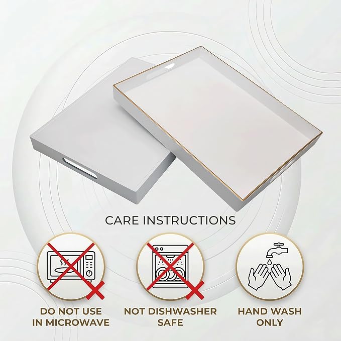 15.8" x 11.8" White Plastic Serving Tray - Image 9