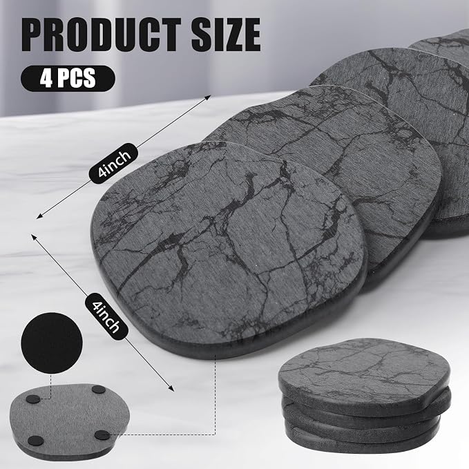 Diatomaceous Earth Coasters Set of 4，Cool Absorbent Quick-Dry Drink Coasters - Image 2